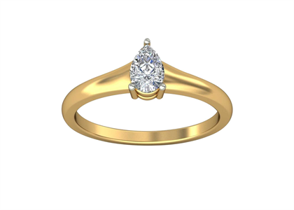 Delicate Pear Solitaire Engagement Ring